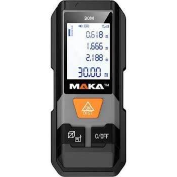 MAKA Digitale laser afstandmeter - 30 m - Aanpasbare meetreferentie