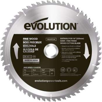 EVOLUTION STEEL - ZAAGBLAD FIJN HOUT - DIA 255 MM - 60 T