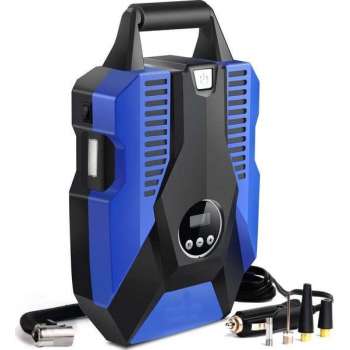LifeGoods 12V Elektrische Compressor en Bandenpomp - 10,3 Bar –  35L/min - Blauw