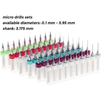 Set van 10 micro boortjes in een doosje (0.10 mm)