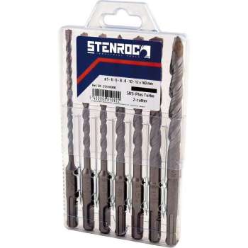 Stenroc SDS-PLUS Set - 7 delig / 5-10-12 + 2 St. 6-8x160 mm