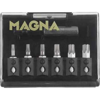 Magna Schroefbitset, Classic, XH, 6x TX bits, incl. Magnetische Bithouder, in stevige kunststof set, 221412, Per set