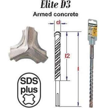 Hamerboor Elite SDS-max D3  20,00x340 boorkop met 3 snijvlakken voor gewapend beton made in France