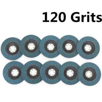 10PCS 125mm Professionele Flap Discs 5 Inch Schuurschijven 40/60/80/120 Grit Slijpschijven Blades Voor Haakse Slijper 120 Grit