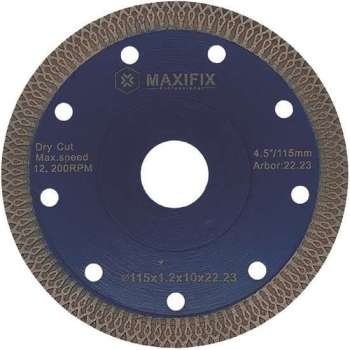 Maxifix - Slijpschijf - Diamantschijf - Beton - Steen - Gips - Tegel - 115 mm
