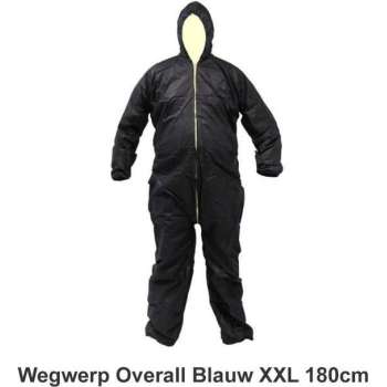 Wegwerp Overall non woven Blauw XXL Spatwaterdicht circa 180cm Non woven 40 gram/m²