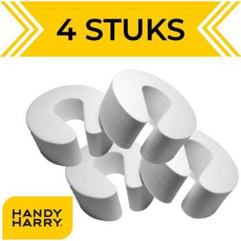 HANDY HARRY® Deurstoppers – 4 stuks - Wit - Deurklem - Kinderbeveiliging Deur - Deurvastzetter - Deurwig