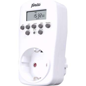 Alecto DTS-814 Digitale Schakelklok - inbraakwerend, veilig en zuinig - Wit