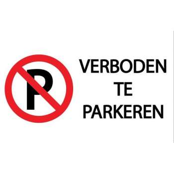 Verboden te parkeren 20x30cm