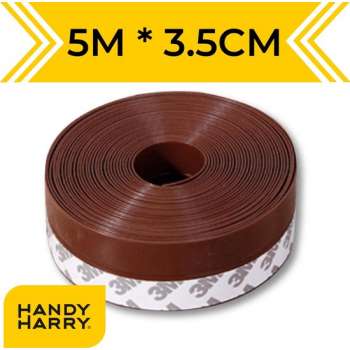 HANDY HARRY® Tochtstrip voor deuren - 5mx3.5cm - Bruin - Zelfklevend