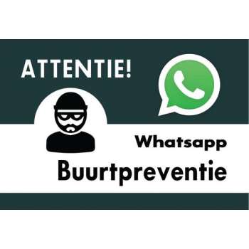 Bord WhatsApp Buurtpreventie