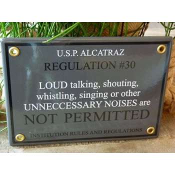 Emaille bord 'U.S.P. Alcatraz'