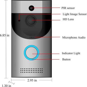 WIFI Smart Home deurbel met camera - intercom (zilverkleurig)