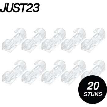 JUST23® Kabelclips - Kabelhouder - Transparant - Zelfklevend - Kabelbinder - Kabel organiser