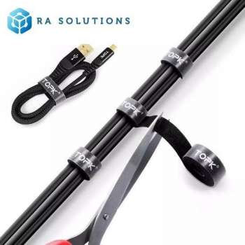 Kabelbinder | Kabel Organizer | Klittenband | Kabels Ordenen | Zwart | 2 Meter |