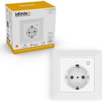 IDINIO Smart wandcontactdoos met timer & schakelaar - Universeel - Bedienbaar met app