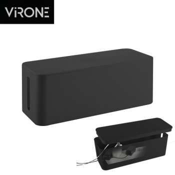 Virone kabelbox - kabelorganizer voor stekkerdozen - Zwart - 407/134/154 mm