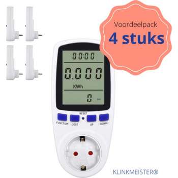 Klinkmeister® kwh meter - energiemeter - verbruiksmeter energie voor in stopcontact VOORDEELPACK