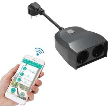 Outdoor Smart plug wifi Waterproof comp. met google home, alexa en IFTT