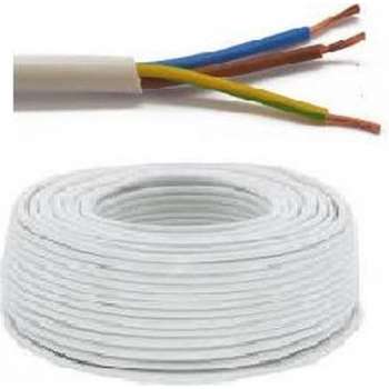 Flexibele VTMB 3G2,5 kabel (H05VV-F) - per meter of op rol - VTMB3G2WI - Wit