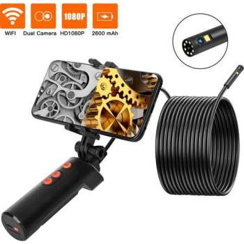 Endoscoop camera met wifi - 5 meter kabel - dual camera / lens - inspectiecamera - Full HD 1080p - LED-verlichting - Waterdicht