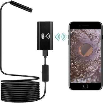 Sinji Flexibele WiFi HD Inspectiecamera - LED Verlicht - iOS, Android & Windows- 2 Meter - Boroscope - Endoscoop - Zwart